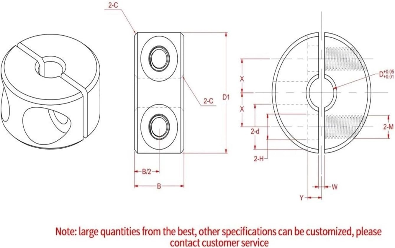 1pcs Double Split Shaft Collars Inner 3-100(17-36-13mm)