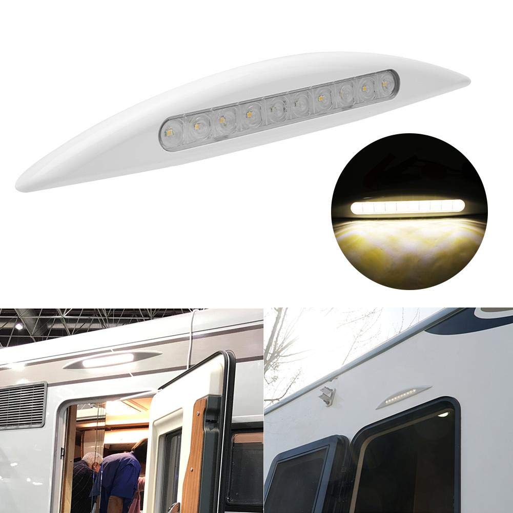 Auvent lumière, 12V 5W Voiture Universelle LED extérieur RV Porche lumière auvent annexe Lampe lumière Jaune étanche(Blanc)