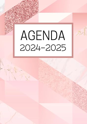 Agenda Scolaire 2024 2025: Rose Gold Marbre Scolaire Fille Collège Lycée Étudiant Primaire A5 Journalier en Français
