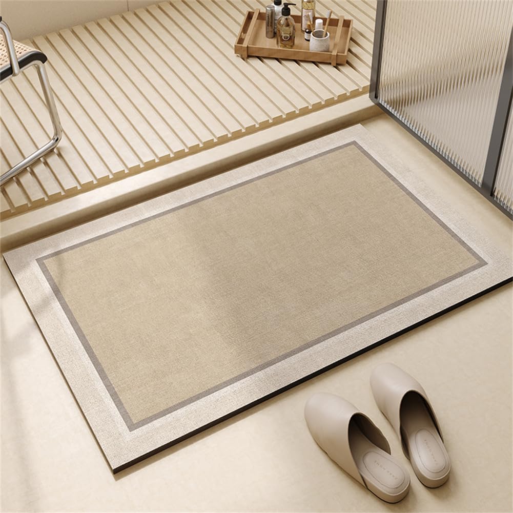 Tappetino da bagno antiscivolo, assorbente, ad asciugatura rapida, in diatomite, grande, 100 x 150 cm, morbido e ideale per uso domestico e spa, design moderno