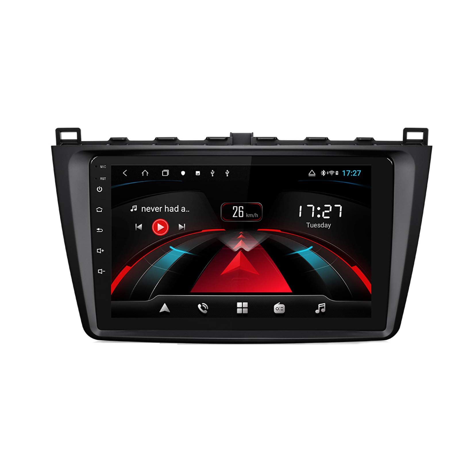 TypeBuilt For Mazda 6 2 3 GH 2007-2012 Android Car Stereo 9 Inch Android 8.1 HD Touchscreen GPS Navigation Bluetooth Support 4G Screen,Wifi,BT,Mirror Link,Radio Tuner Tv Car SWC