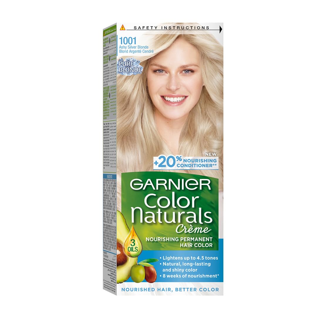 Garnier Hair Colour, With 3 Nourishing Oils, 1001 Ashy Sliver Blond
