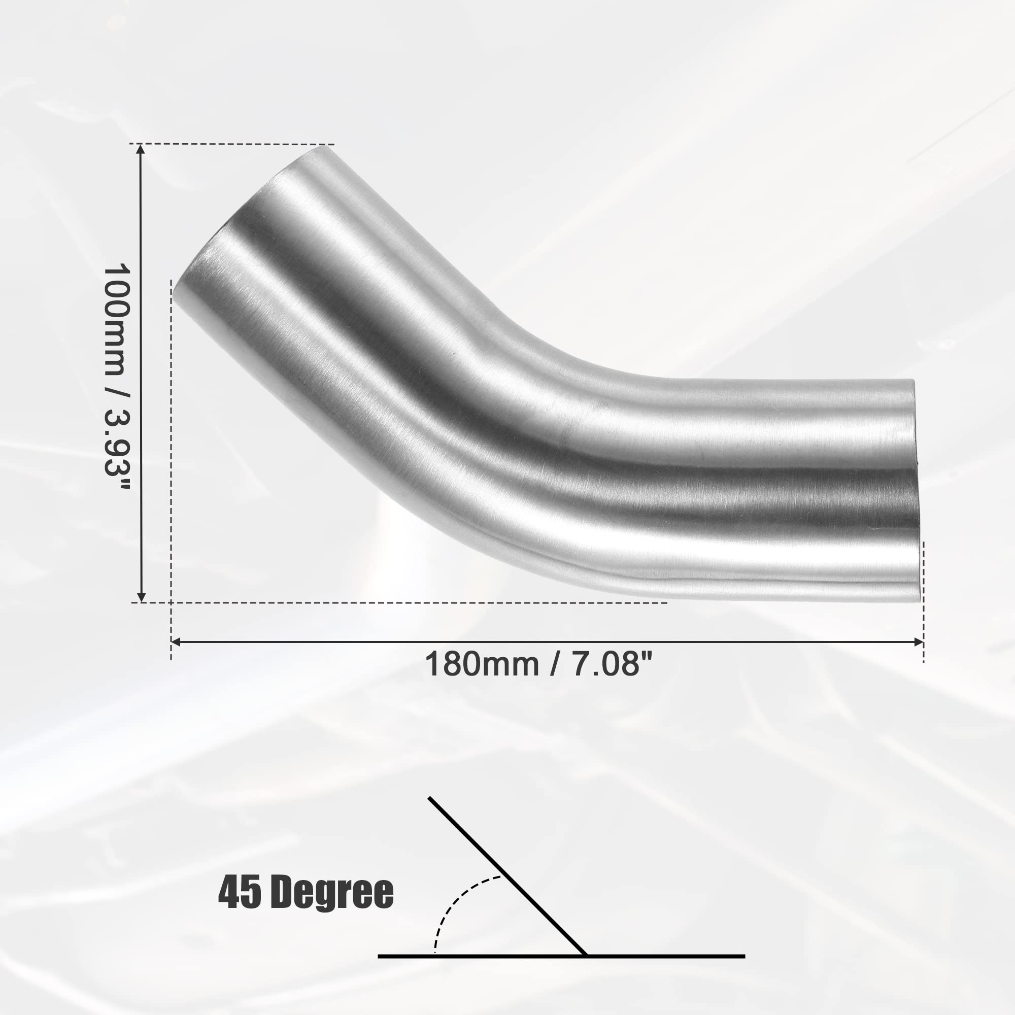 Edelstahl Auspuffbogen 45° - 22mm Durchmesser - Für Auto & Industrie