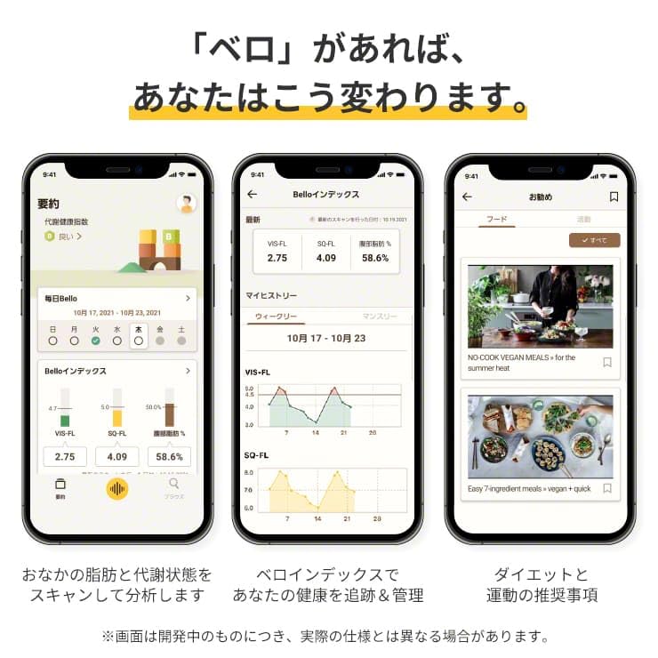 Amazon.co.jp: BELLO(ベロ) 体脂肪 体脂肪率 体脂肪スキャナー スマホ 