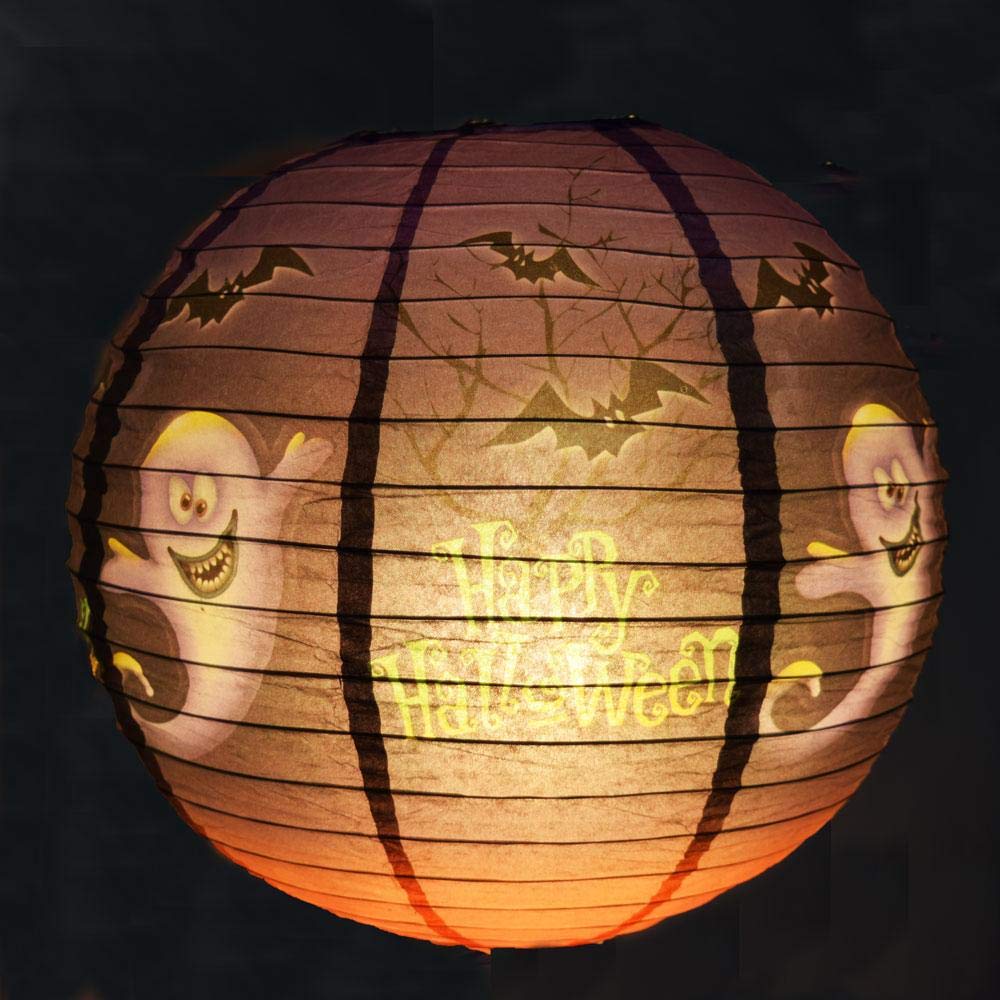 Quasimoon PaperLanternStore.com 12 Inch Ghost Halloween Paper Lantern