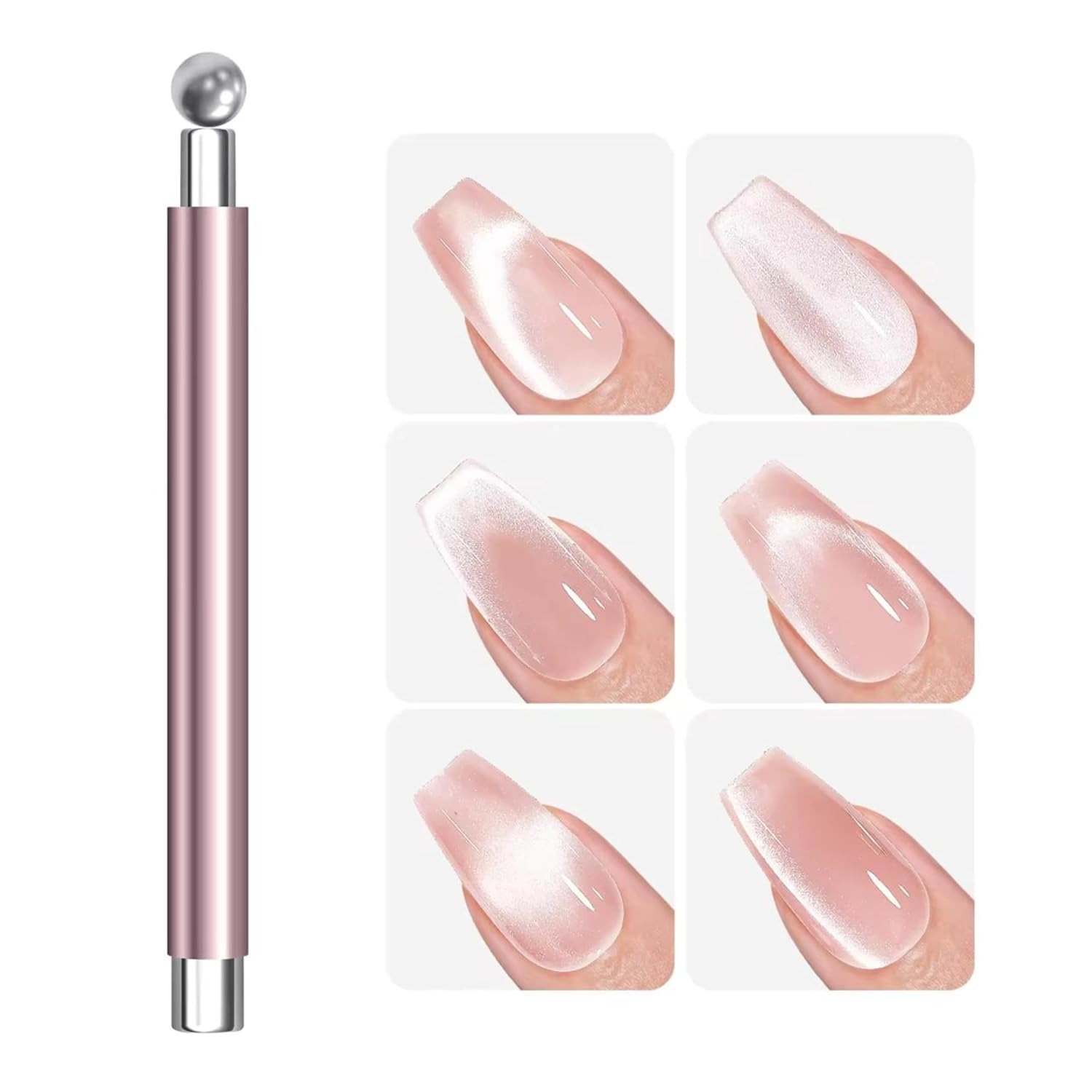Double-Ended Cat Eye Magnet Nail Art Tool, Pink Magnetic Stick with Round Steel Ball, Multifunctional for DIY Salon Studio-image-39