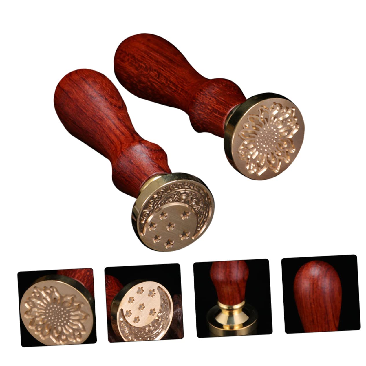 OSALADI 6 Juegos Sello de Cera Retro con Mango de Madera Kit para Invitaciones y Cartas Sello de Lacre Decorativo para Bodas y Fiestas