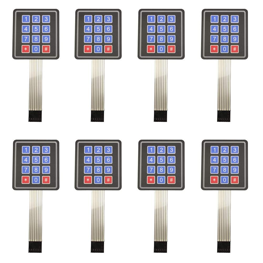 8pcs 12 Keys Matrix Array Membrane 3x4 Keypad Switch 7pin | Desertcart GB