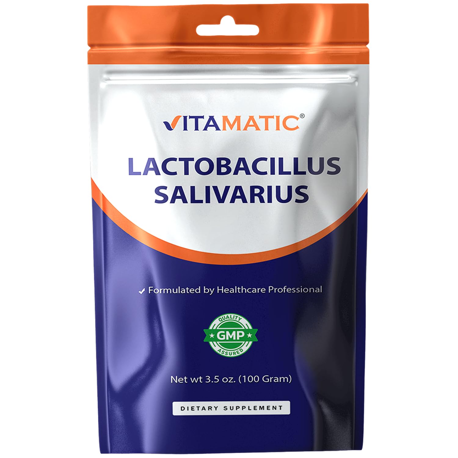 Vitamatic Lactobacillus Salivarius Probiotic Powder - Digestive Support - 100 Gram (3.5 OZ) - 100 Servings