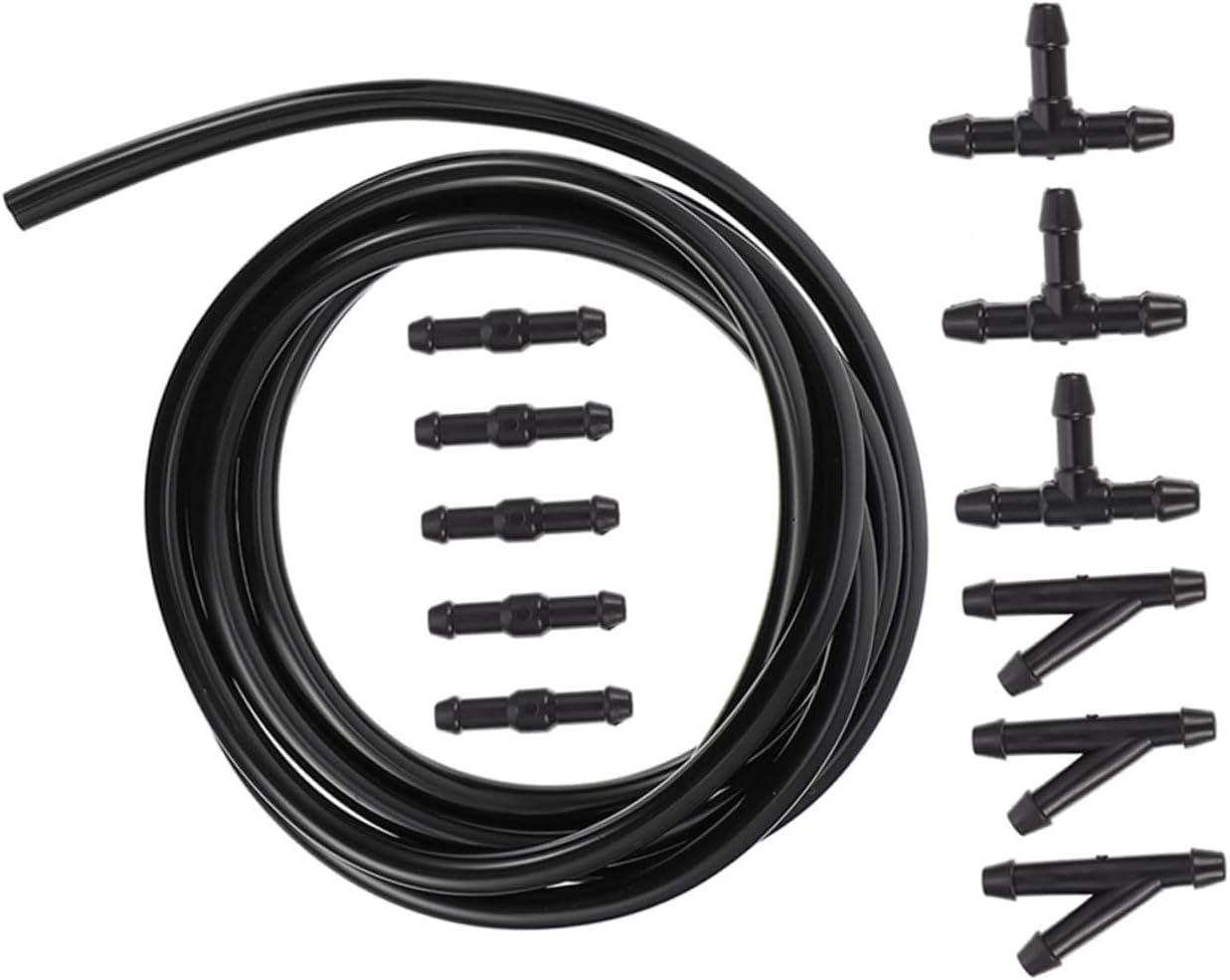 Unomor Windshield Washer Hose Repair Kit with 2m Washer Fluid Tube 5 Straight Connectors 3 Tee Connectors 3 Elbow for Car Windshield Line Replacement