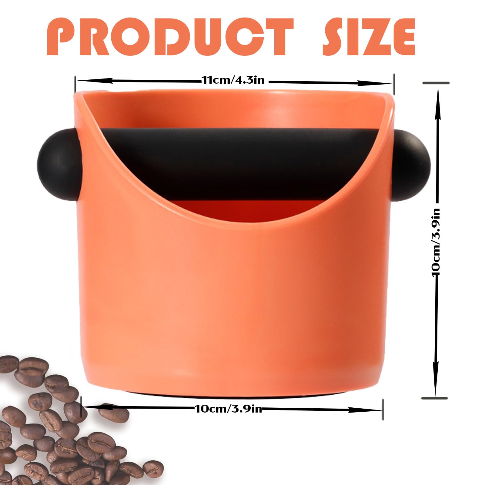 MORAINJAY Small Coffee Knock Box, Orange Espresso Coffee Grounds Bin with Removable Knock Bar - Image 2