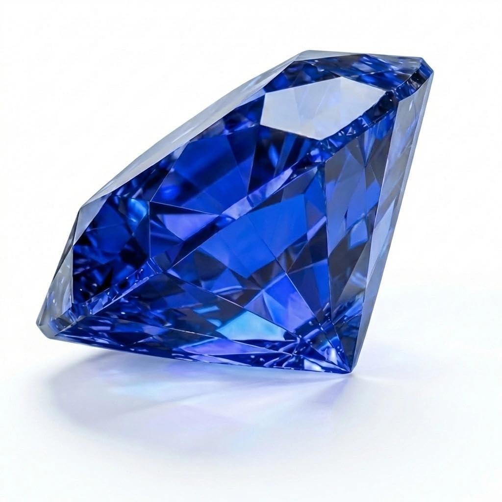 0,5–4 Karat Saphir Loser Edelstein, Rundschliff, Laborgezüchteter Blauer Korund, VVS Klarheit, für Ring, Anhänger, Ohrringe, Schmuckherstellung und Geschenk