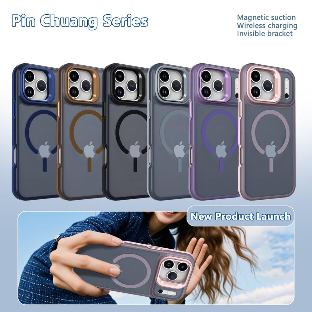 Matowe, przezroczyste, magnetyczne etui odporne na wstrząsy do iPhone'a 17 16 15 14 13 12 Pro Max 17 Air 16 15 14 Plus z funkcją ładowania bezprzewodowego, czarne, do iPhone'a 14 Pro