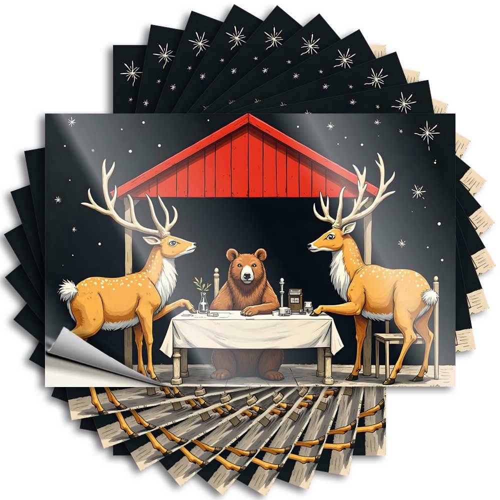 Fzfn Men's Colour Bumper Feminist Kitchen Stuff Door Deer Dinner: A Night Under The Stars With Friends - No Residue Decals For Birthday(12X18cm)