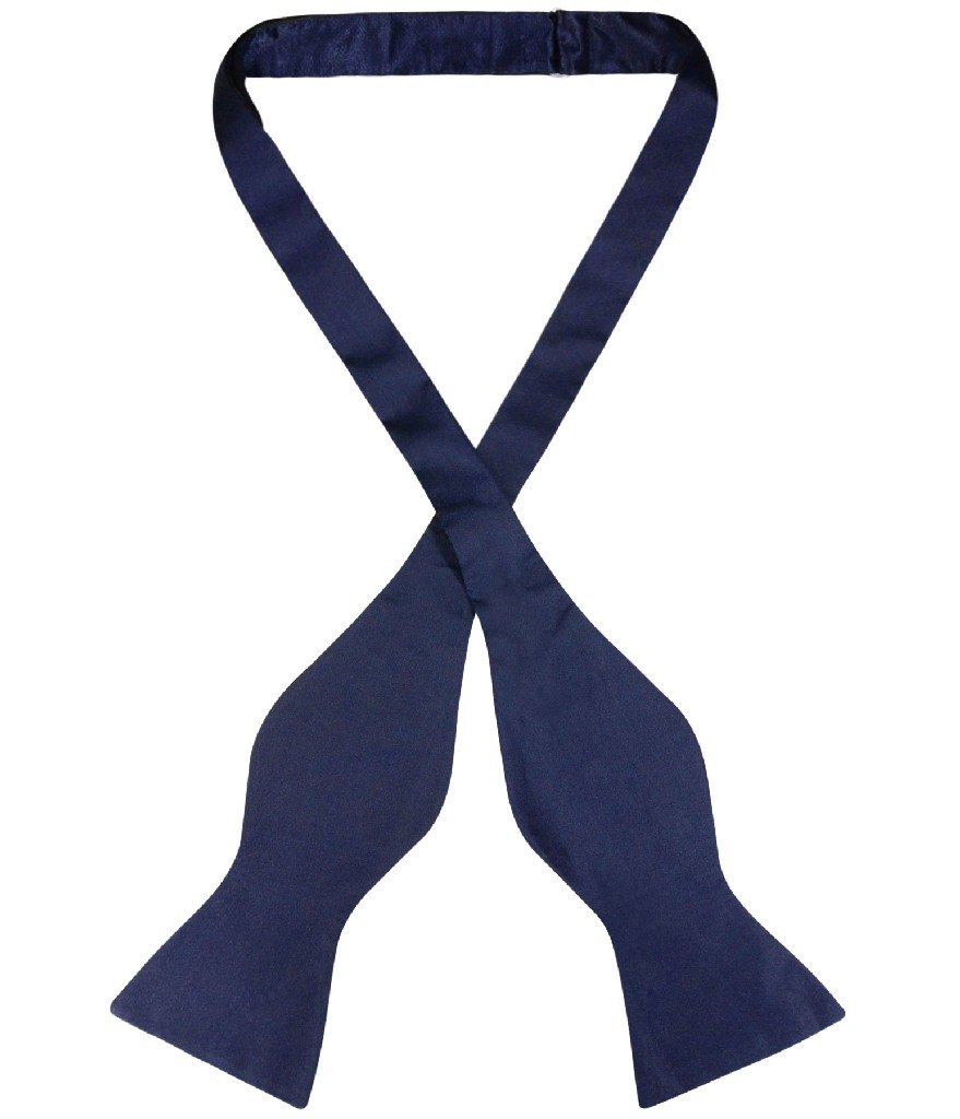 Biagio SELF TIE Bow Tie Solid NAVY BLUE Color Men's BowTie