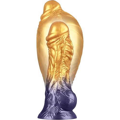 8” Dual Density Inflatable Anal Dildo Silicone Butt Plug Knot Realistic Fantasy Dildo Adjustable Adult Anal Sex Toy Beginner Training Sets with Strong Suction Cup for Women Men Beginners Couples