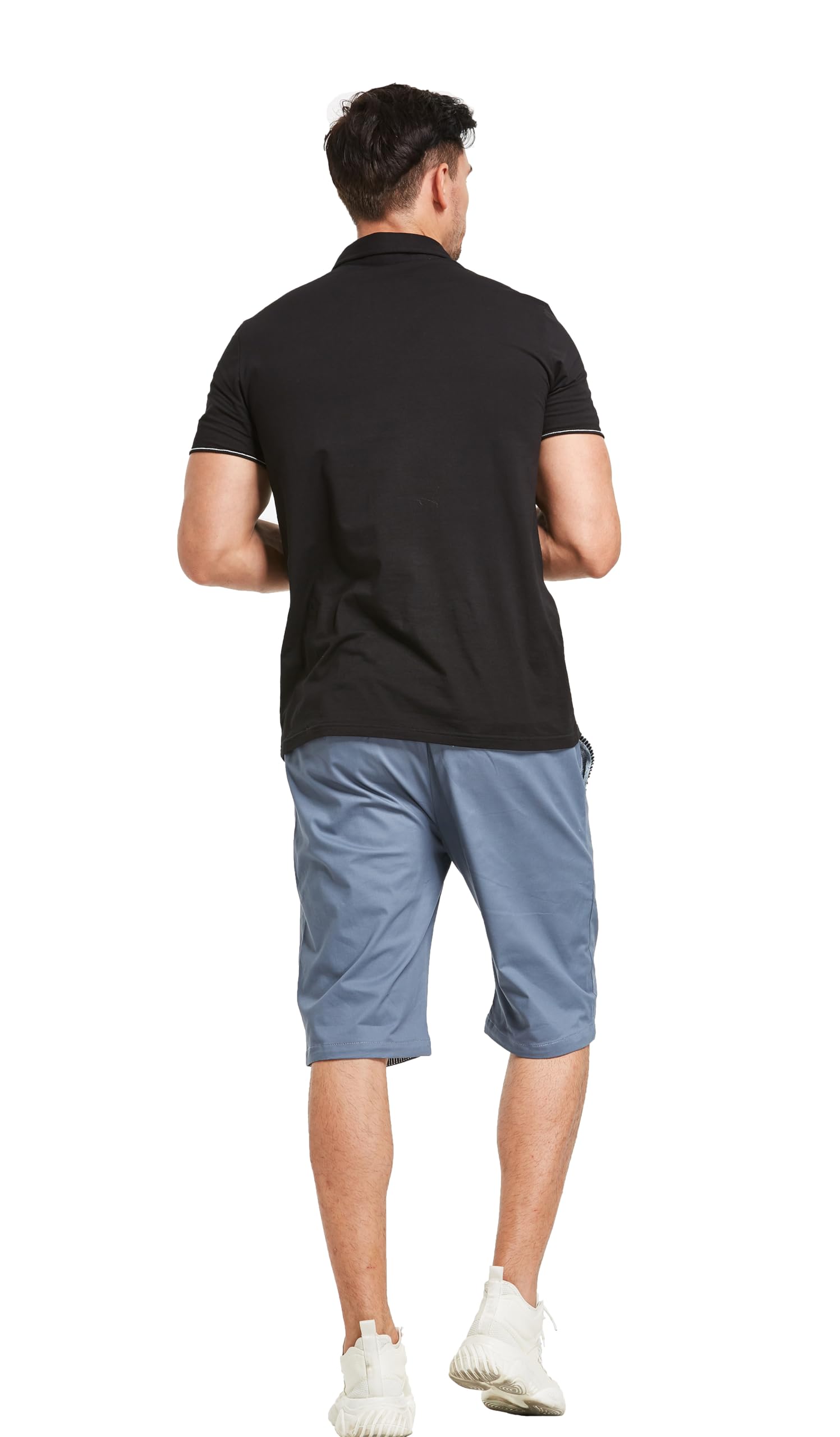 HCSS Short Homme en Coton Casual Shorts Bermudas Slim Fit Taille éLastiquéE
