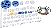 Vista 3 de Juego de 80 piezas de engranajes de plástico, polea, corona, engranaje, kit de gusano, robot, motor de automóvil, juguete de piezas de bricolaje