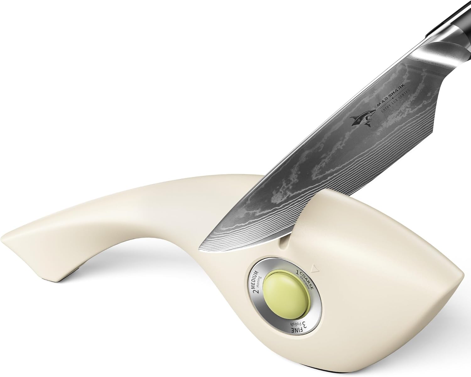 MAD SHARK Meat Cleaver & 1-Button 3-Stage Knife Sharpener