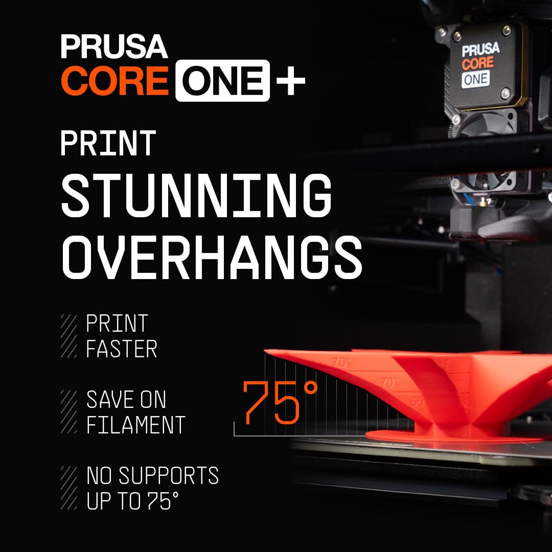 Original Prusa CORE One+ DIY Kit: CoreXY High-Speed Professional 3D Printer per Hobby & Industria, chiuso, regolazione attiva della temperatura, modalità offline sicura, 25x22x27cm
