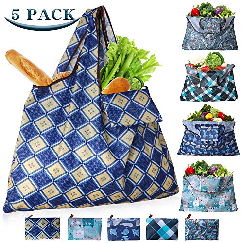 Shopping Bags Reusable Washable Shopping Bags Foldable 55LBS XX-Large Eco-Friendly Ripstop Tote Heavy
