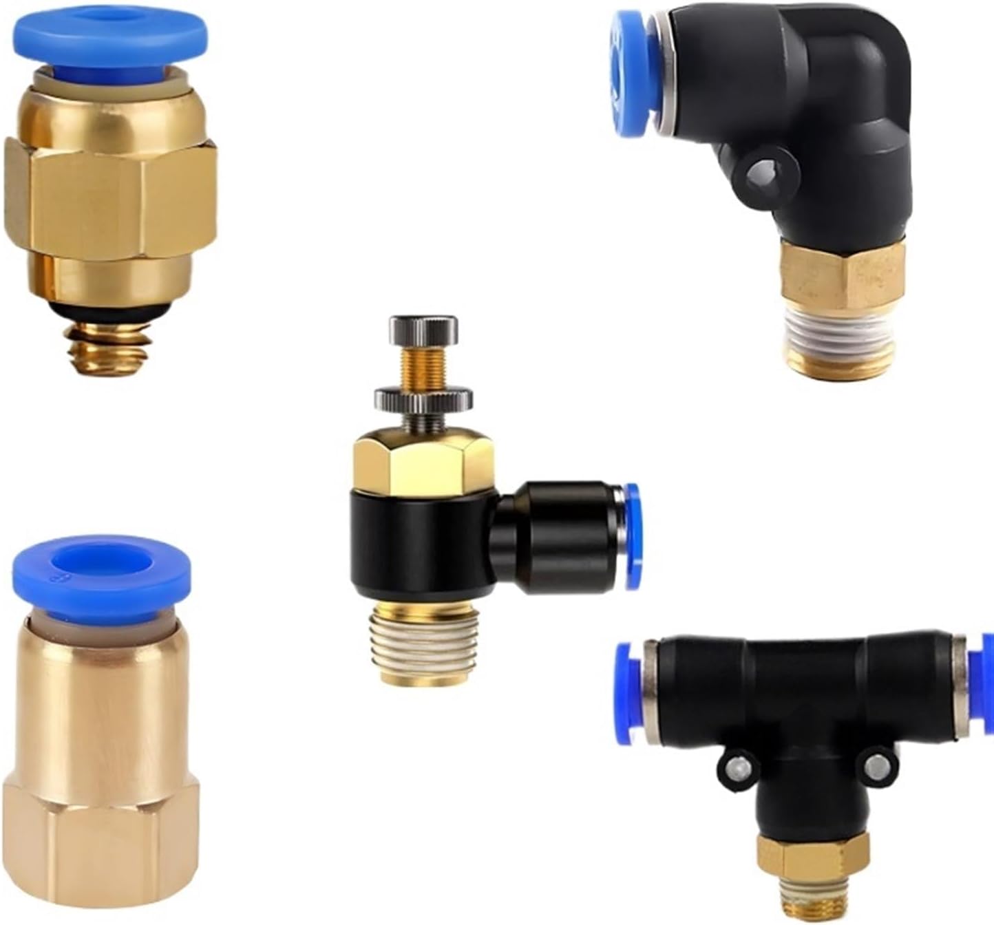 20/50 PCS PC PCF PL SL PB Push to Connect Tube Pneumatic Male Branch Tee Fitting - 4/6/8/10/12mm Tube OD x M5/01/02/03/04 Thread (Color : 12-02 (12mm-1l4), Size : SL (20PCS))