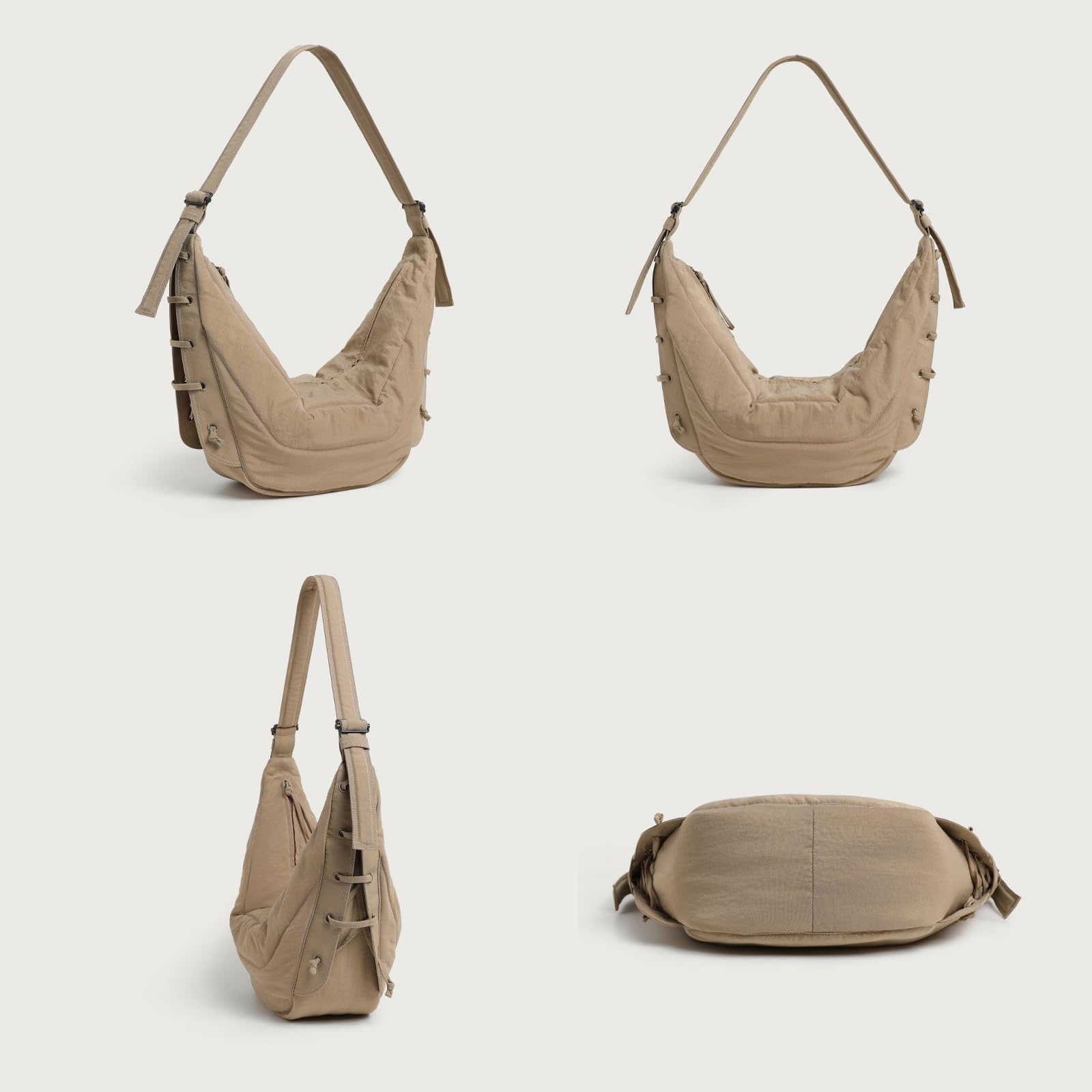 Mezzaluna Borsa Da Donna,Mezza Luna Nylon Dumpling Sling Crossbody Con Tracolla Regolabile Con Tasche Multiple Per Viaggi,Borsa A Tracolla Laterale Hobo