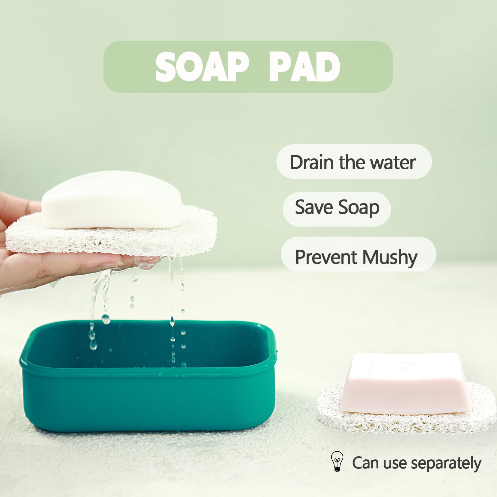 Portasapone Da Viaggio In Silicone A Prova Di Perdite - Compatto Con Tappetino Drenante, Custodia Per Shampoo Solido - Per Campeggio, Palestra, Dormitorio (Viola)