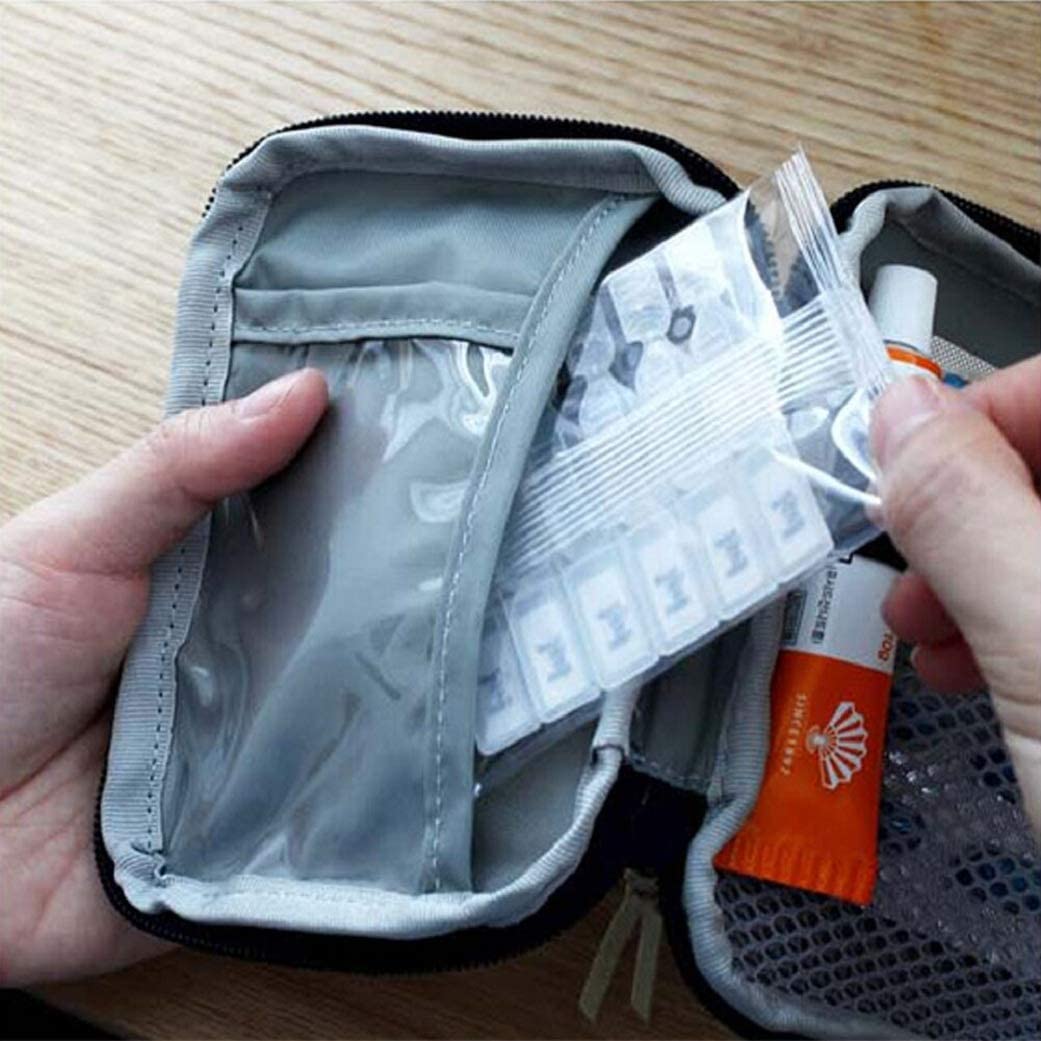 Sweanx First Aid Bag, Empty First Aid Pouch, Mini Portable Medical Bag for Outdoor, Camping Hiking, Travel Emergency, Multifunction Emergency Medicine Storage (Multicolour) 2