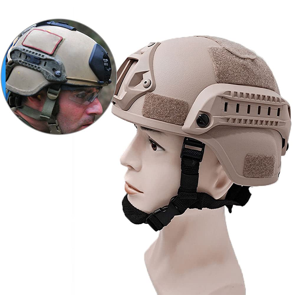 MICH2000 Stil Taktischer Helm, Leichtbau Taktische Helm, Sicherheit Taktischer Version Helm mit LVN Halterung & Seite Schienen, Militär-Stil Schutzhelm für Airsoft Paintball Taktisch Militär (Schwarz)