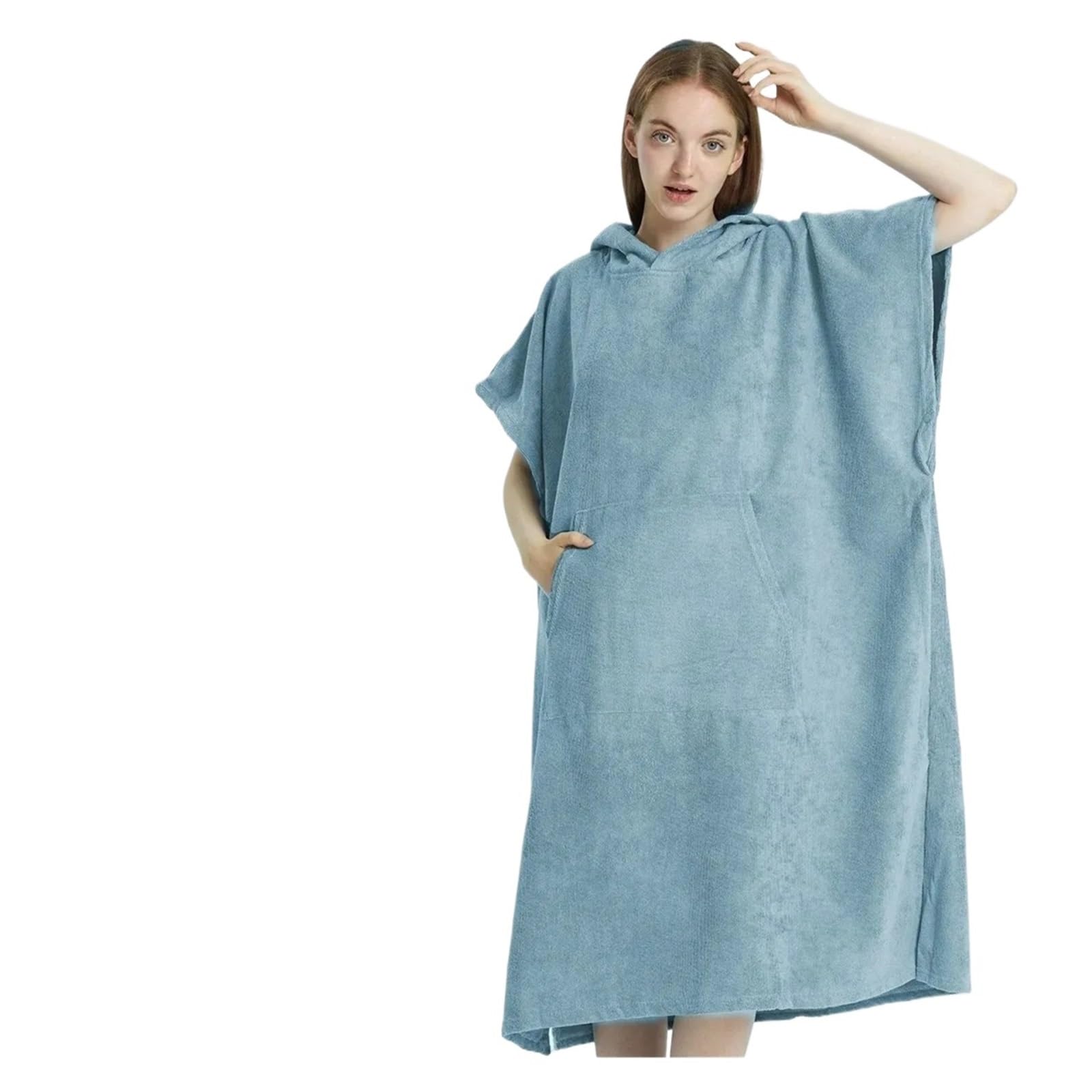 Asciugamano poncho ad asciugatura rapida, accappatoio da spiaggia in microfibra per adulti, poncho per cambio per nuoto ed esercizio fisico
