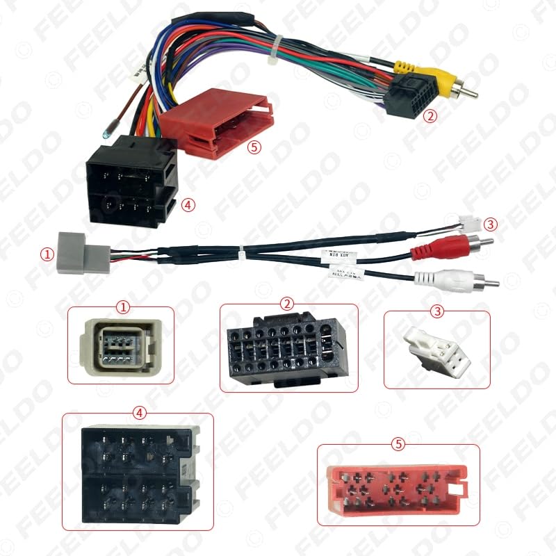 5Set Car 16pin for Audio Wiring Harness with USB Cable for Lada Vesta Aftermarket Stereo Installation Wire Adapter