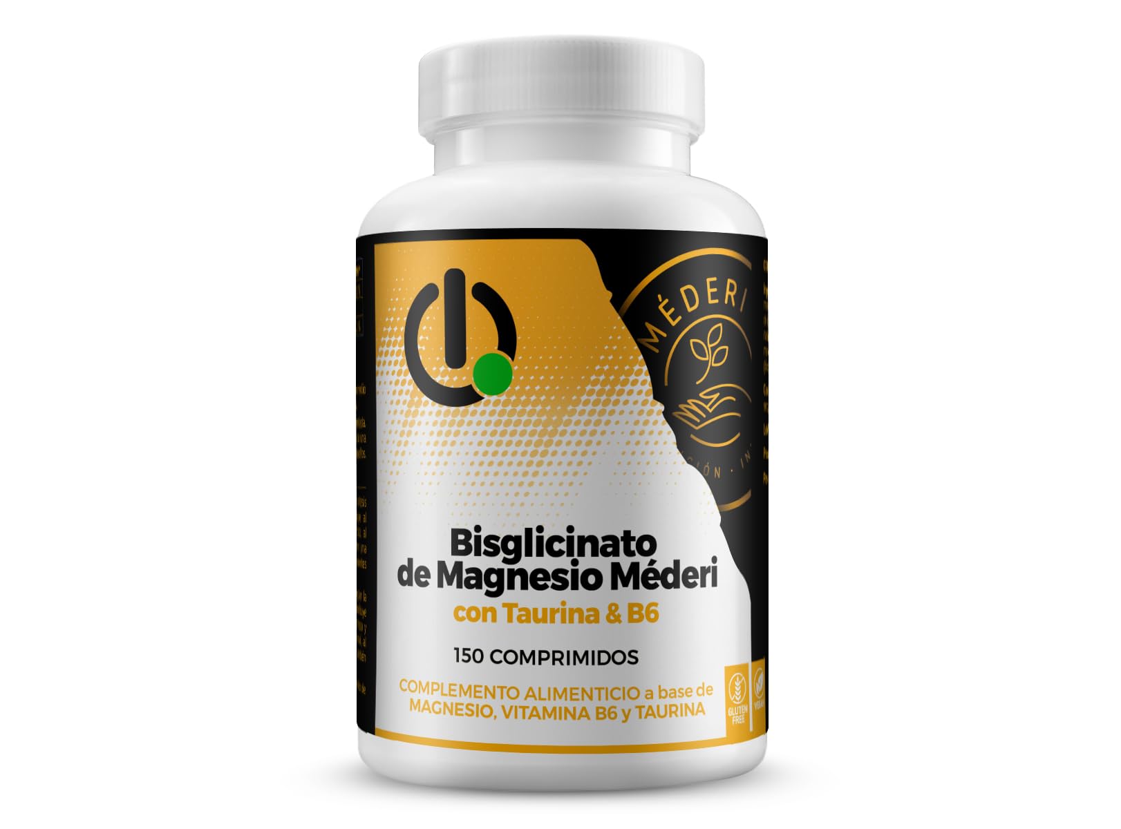 Bisglicinato de magnesio Méderi 150 comprimidos con taurina y vitamina B6, vegano y sin gluten