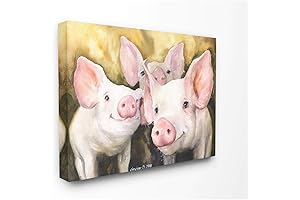 Stupell Industries Baby Pigs Wall Art Canvas