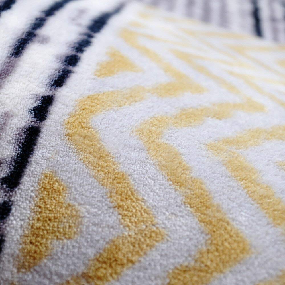 Tapis en daim de qualité supérieure à grille géométrique style épuré - 5