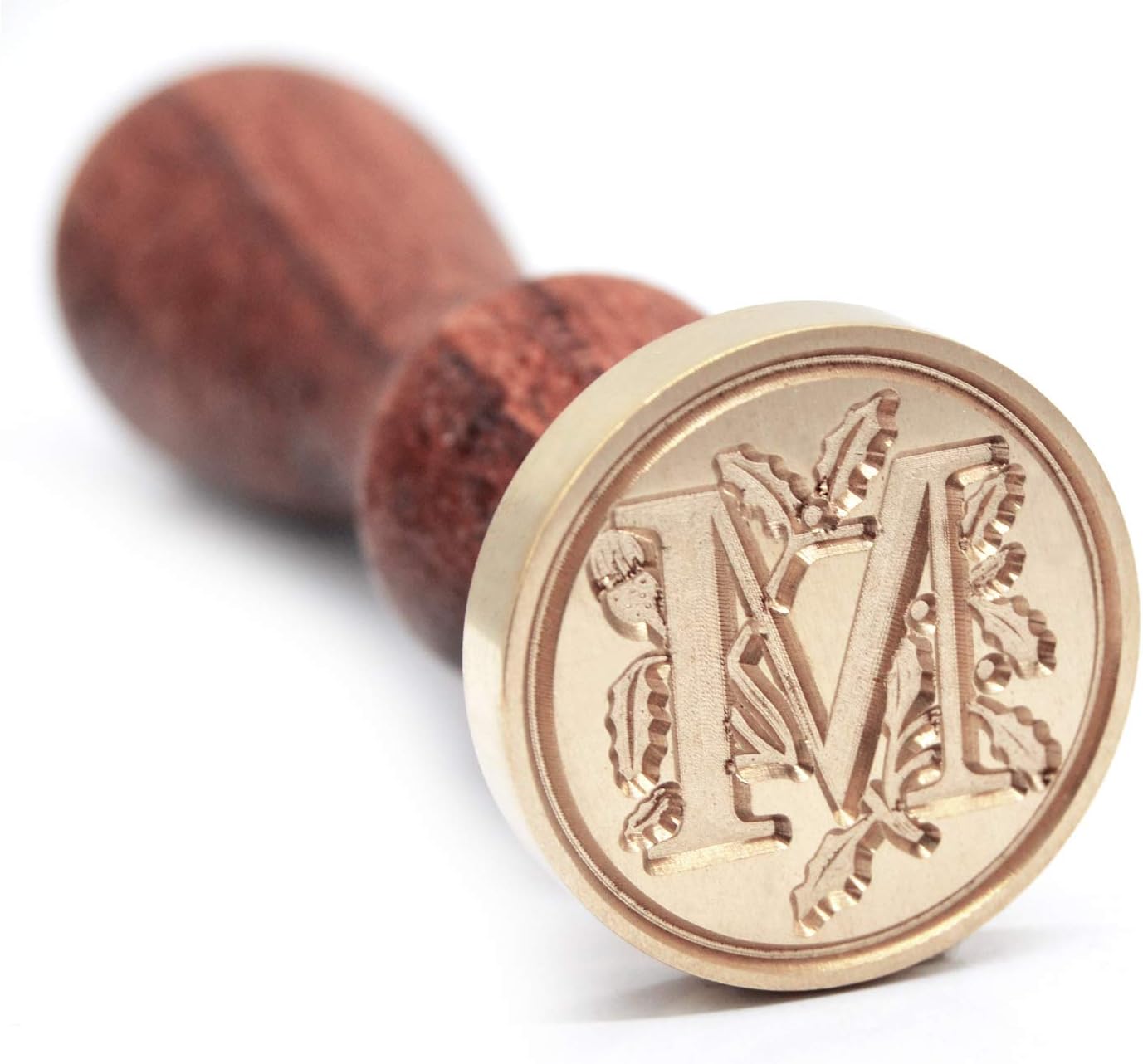 Medieval Initial Alphabet Wax Sealing Stamps, Brass Head Wooden Handle, for Thanksgiving Card/Envelope/Gift Wrap/Wedding Engagement Party Invitation - Letter M