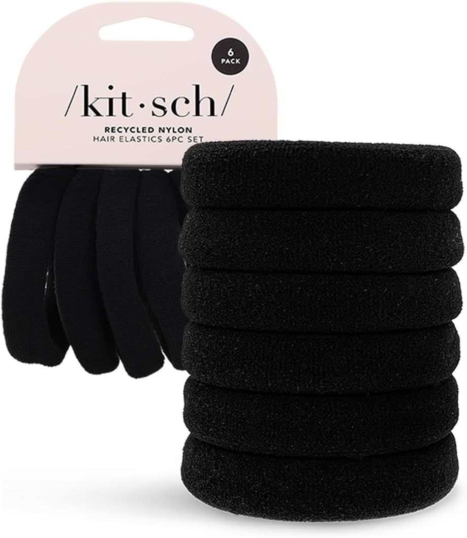 Kitsch Elastic Hair Ties for Women Black Hair Ties No