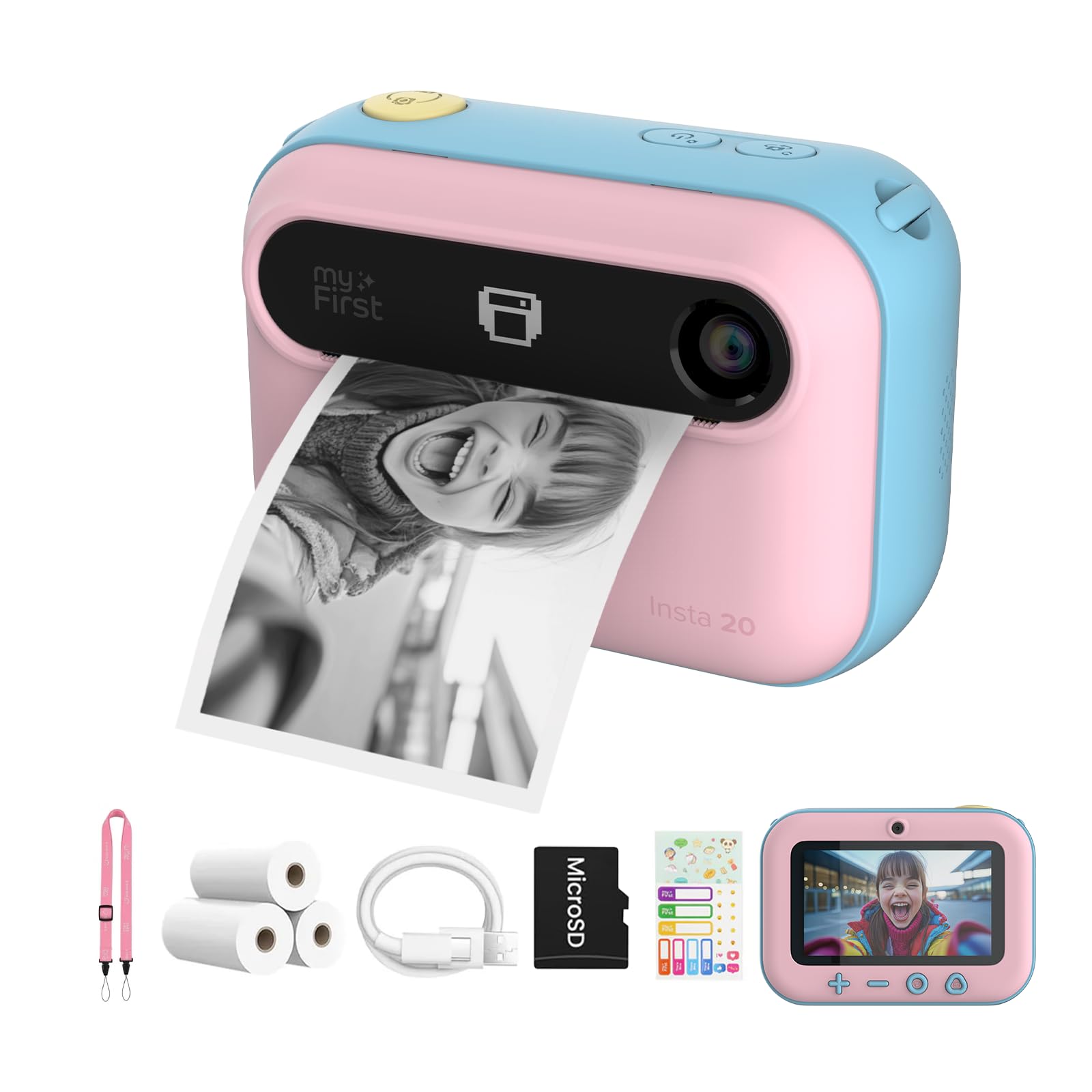 MyFirst Insta 20 Kids Digital Camera - Instant Photo Printing - Cotton Candy Mix