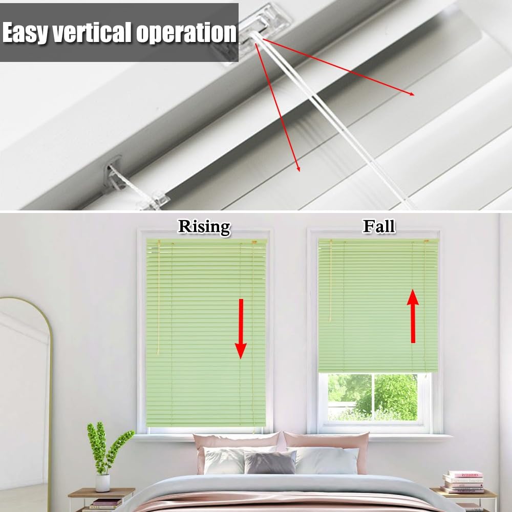 Persianas Venecianas De Aluminio A Medida 25mm - Sin Taladro, Fácil Instalación, Color Beige Para Ventanas