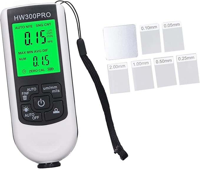 Medidor de espesor de recubrimiento Fafeicy blanco compacto miniatura 6
