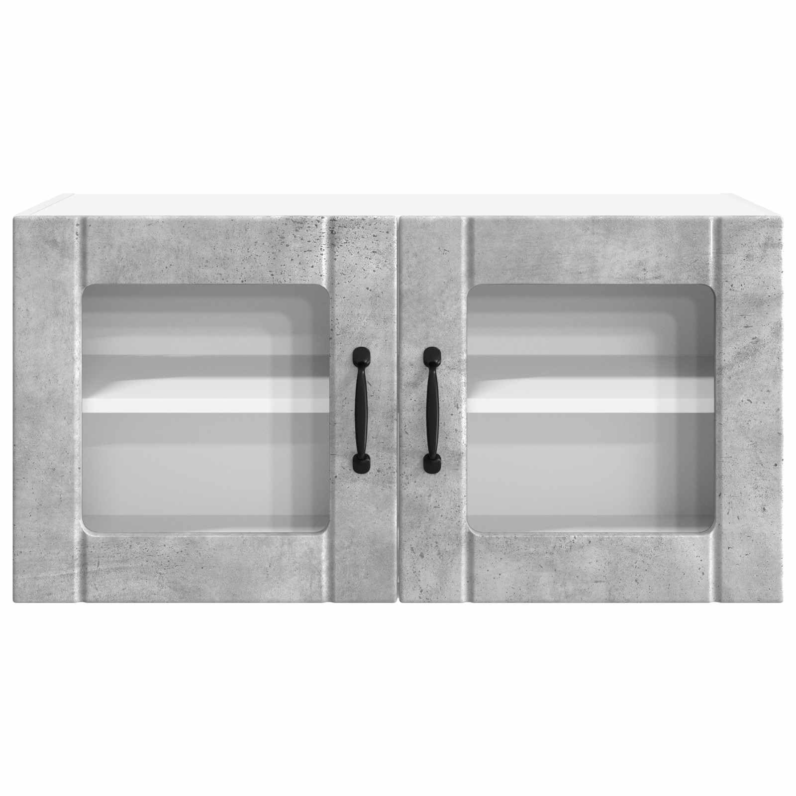 Küchenwandschrank in Beton Grau, 80 x 31 x 40 cm, Hängeschrank mit 2 Türen, Küchenschrank aus Holzwerkstoff, Wandküchenschrank für Küchenorganisation