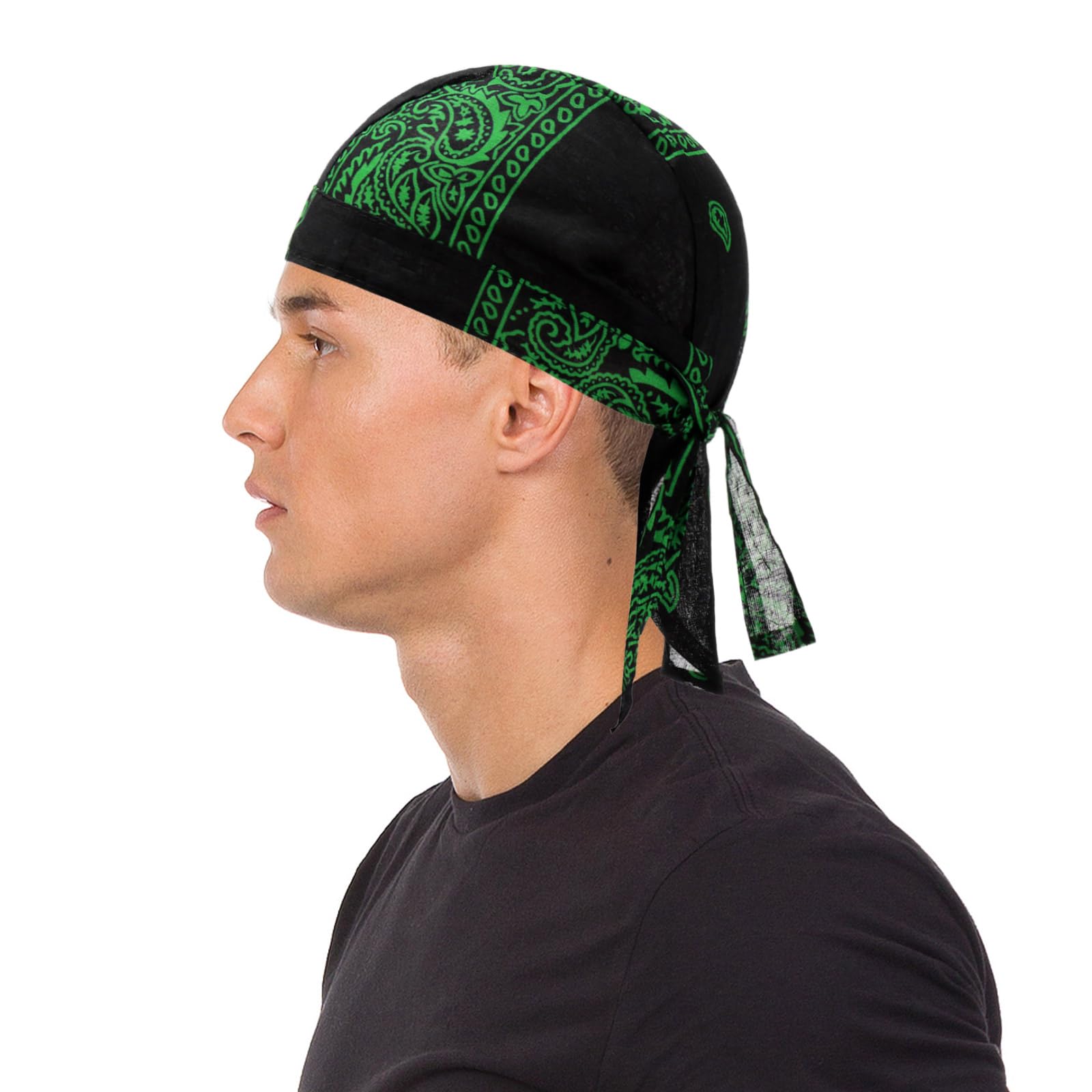 New Unisex Cotton Pirate Bandana Hat for Men Women - Chemo Beanie Outdoor Cycling Cap Polyester Stretchy Headwear