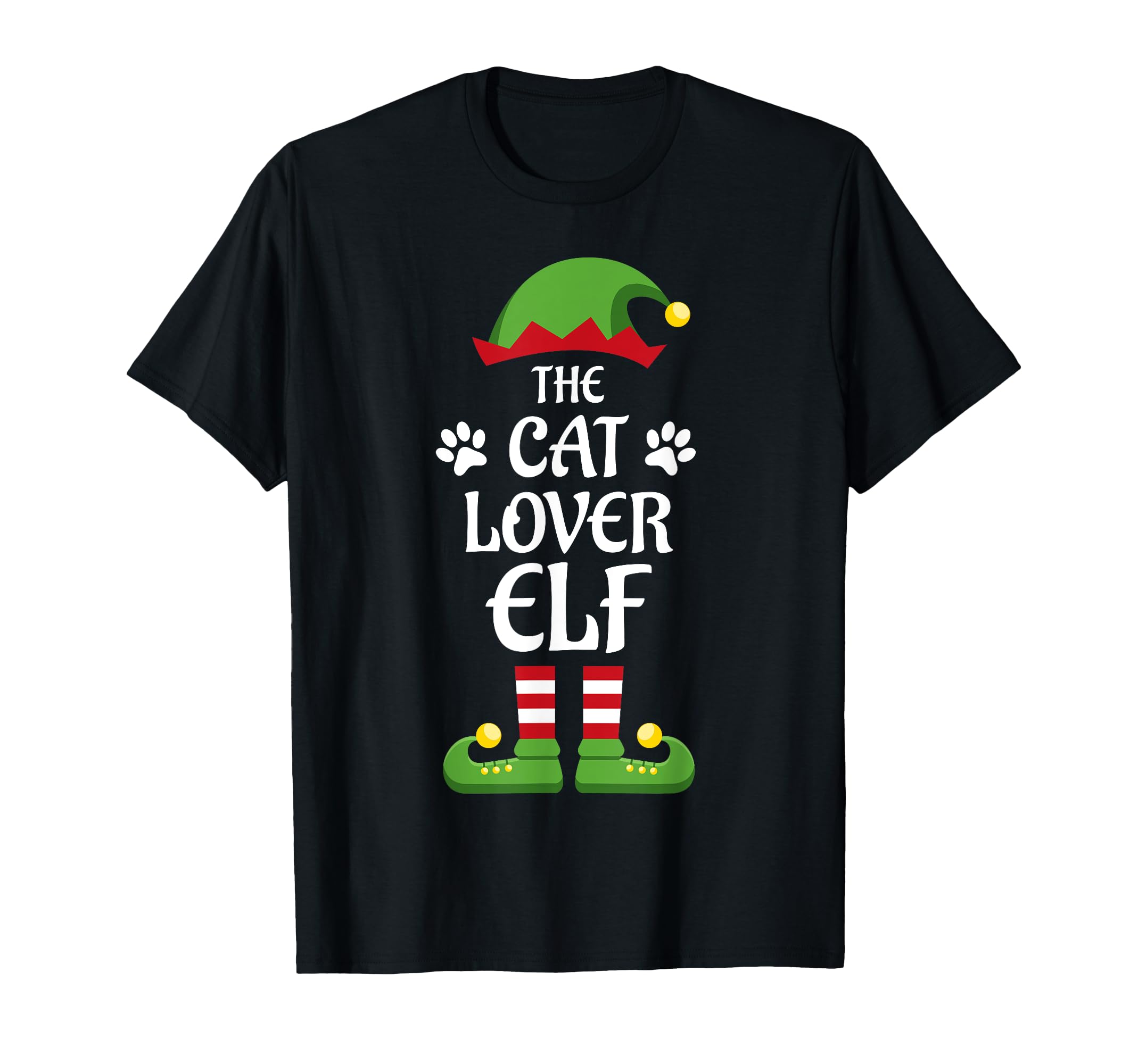 Cat Lover Elf Family Matching Group Christmas T-Shirt