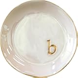 COLLECTIVE HOME - Iridescent Jewelry Tray, 4.75-Inch Personalized Lowercase Embossed Lettering, Lustrous Multicolored Finish, Unique Alphabet Trays for Stylish Décor and Gifts (b)