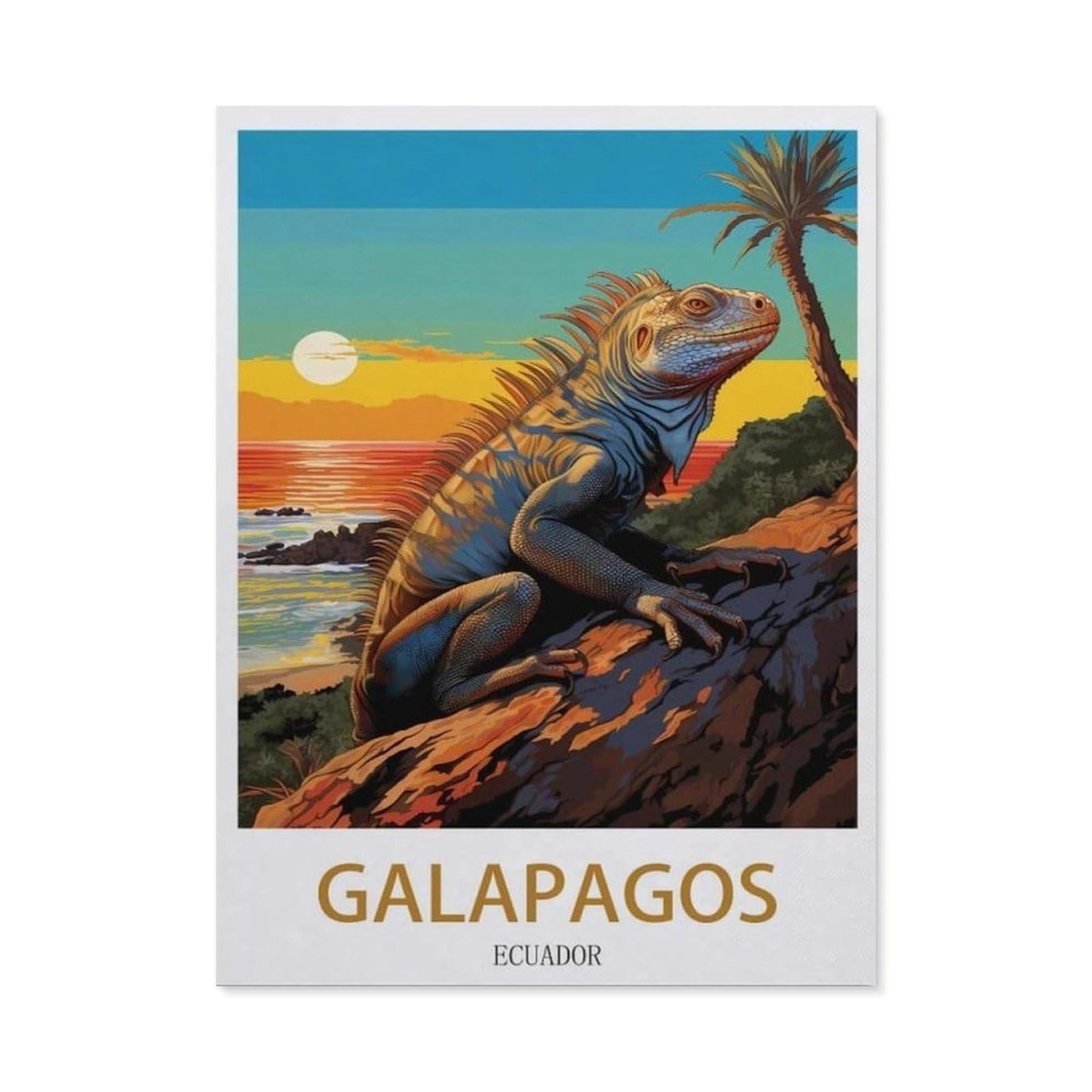 Funny Metal Tin Sign Wall Decor，Galapagos Ecuador(30x40cm）