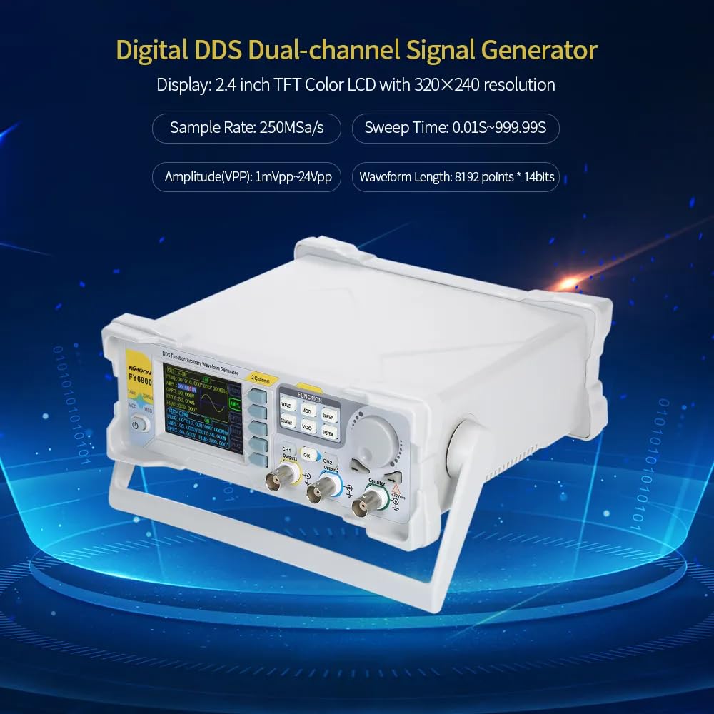 FY6600 15M/30M/50M/60MHz Dual Channel DDS Arbitrary Signal Generator 250MSa/s 8192 * 14bits 100MHz Frequency Meter VCO 4 Channel(FY6600 60M)