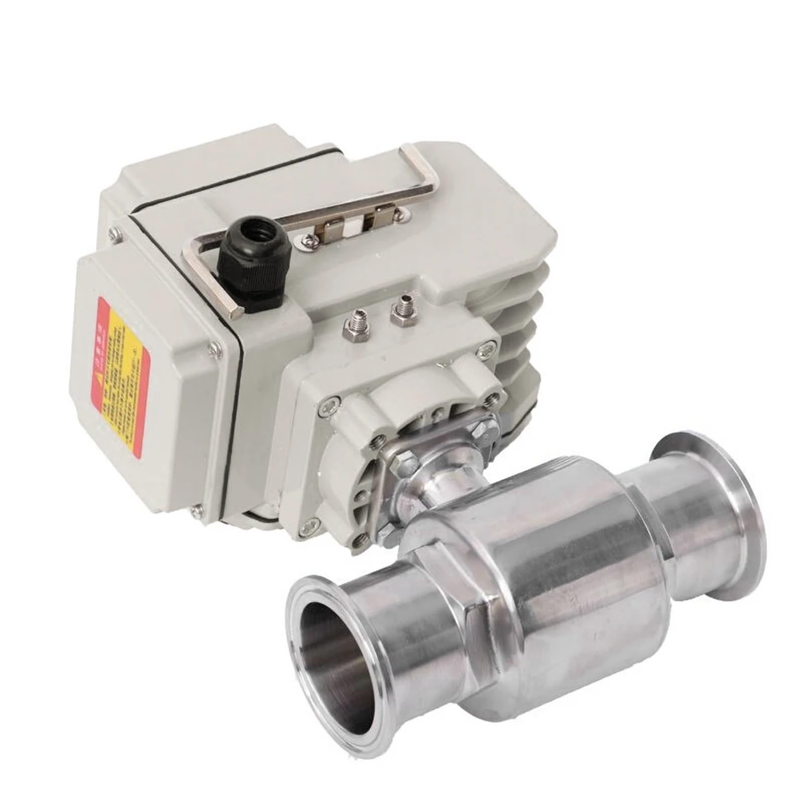 JNVFTCUX 57mm Sanitary Stainless Steel Quick Connect Electric Ball Valve 220V 110V 12V 24V Clamp Type Quick-fit Through Valves(12VDC)