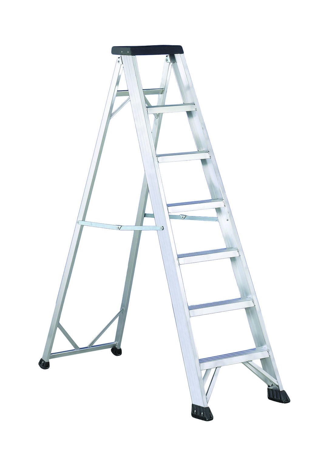 Svelt Scala Professionale 5 gradini in Alluminio Estruso – 1 Tronco con Pianetto Portattrezzi, Gradini Antisdrucciolo 8 cm, Altezza 146 cm, Leggera e Sicura – Certificata EN131/D.Lgs.81/08