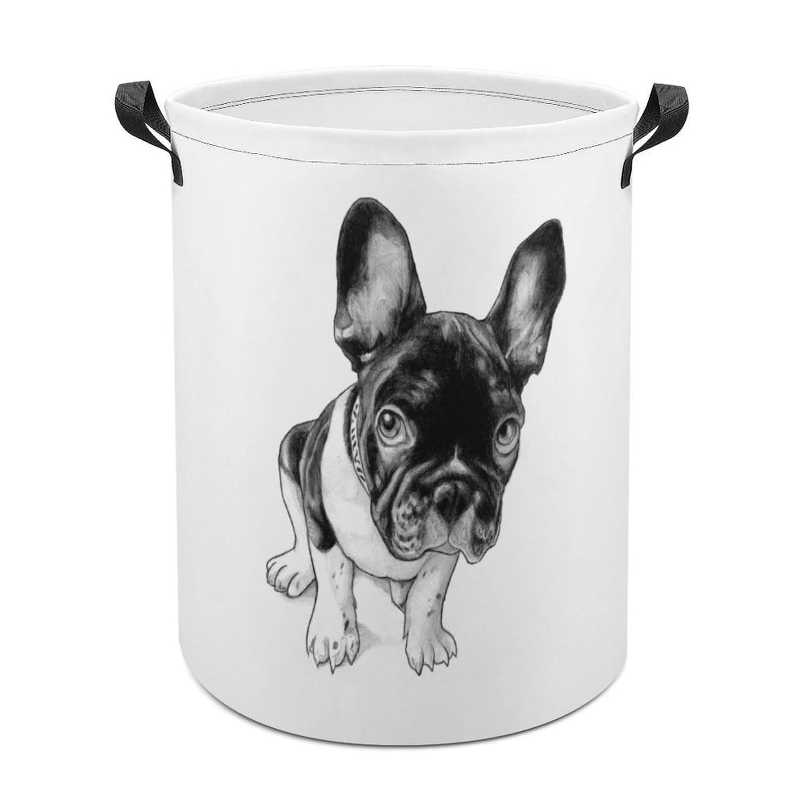 MHYRAC Laundry Hamper, French Bulldog Laundry Basket, Washing Basket with Handle