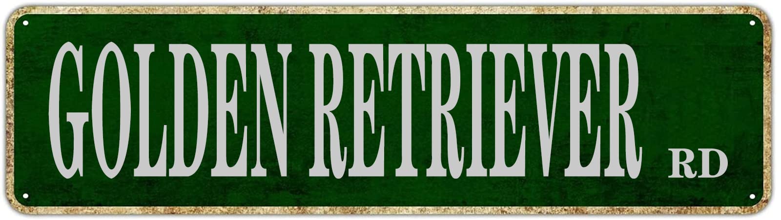 Golden Retriever Road Retro Tin Signs Aluminum Sign Gift for Home Kitchen Garden Wall Yard Coffee Barn Decor 4x16 Inch